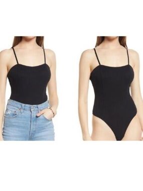 Open Edit black bodysuit tank / cami S